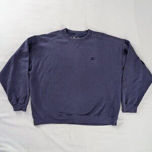 VTG Starter Rich Blue Heavyweight Embroidered Logo Crewneck Sweatshirt